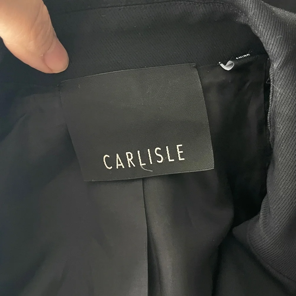 Carlisle Black Trench Coat with Belted Waist - Picture 12 of 15